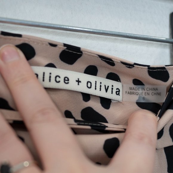 SOLD Alice + Olivia Athena Wide Leg Pant Leopard Sand Pallazo Puddle Pant E4 - Picture 7 of 8